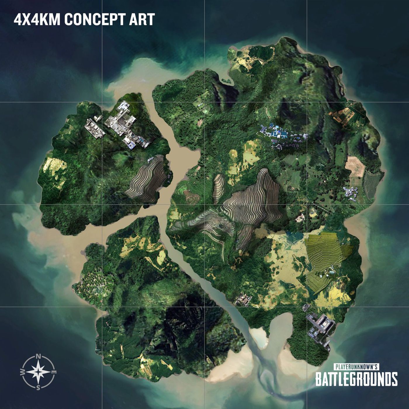 Afbeeldingsresultaat voor 4x4km pubg map