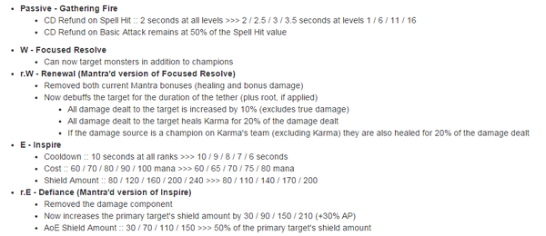 Karma PBE Changes