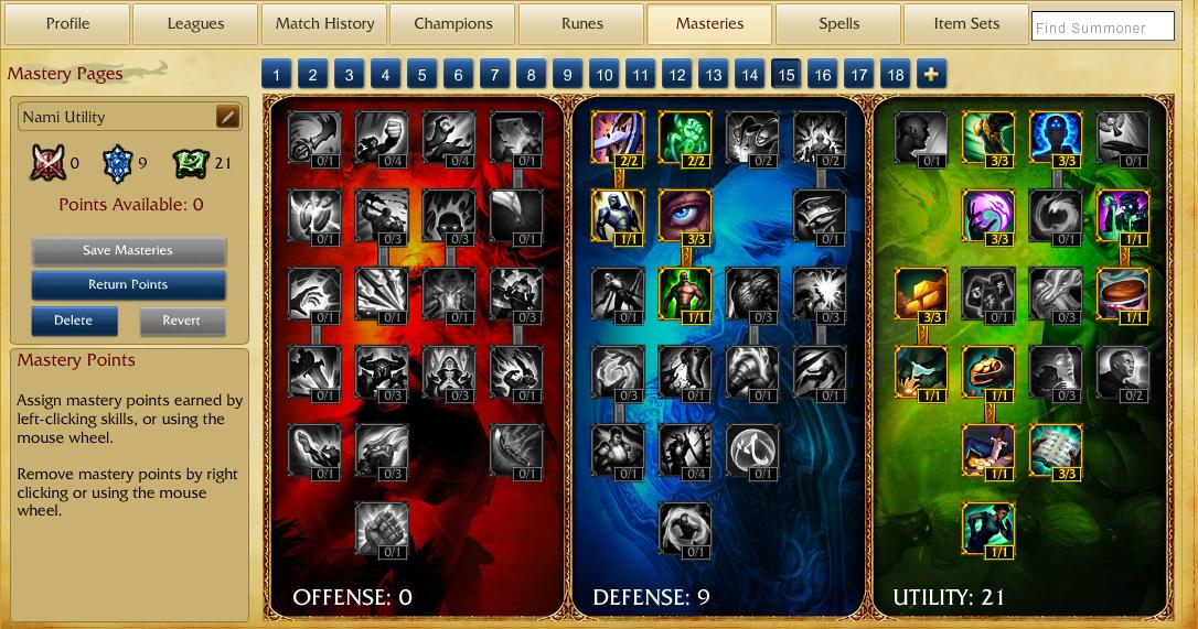 Nami Support Masteries Nami Support Masteries