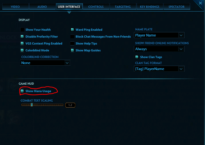 Mana Settings
