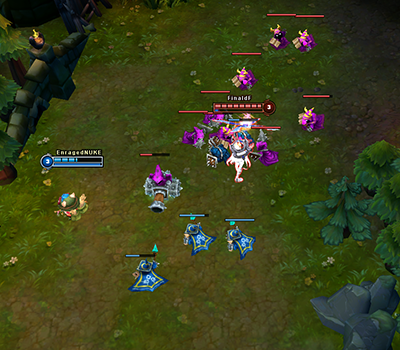 Enemy laner has pushed to your turret Being pushed