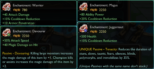 jungle item enchants