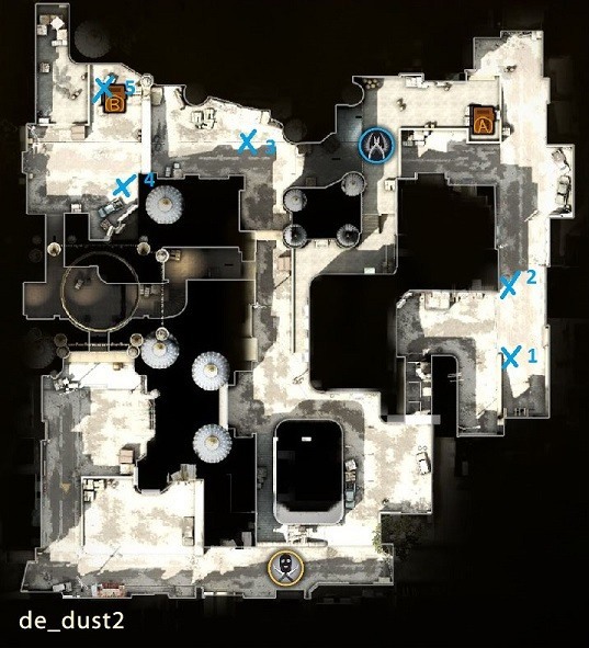 How to execute standard counter-terrorist setups on de_dust2