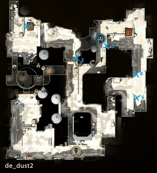 How to execute standard counter-terrorist setups on de_dust2
