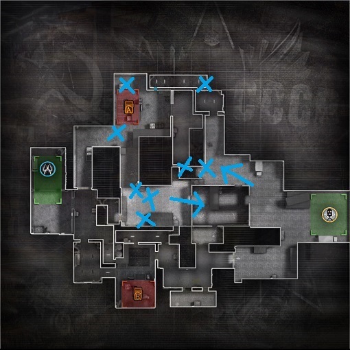 Proper CT-side setups and rotations that will help you control mid on de_cache