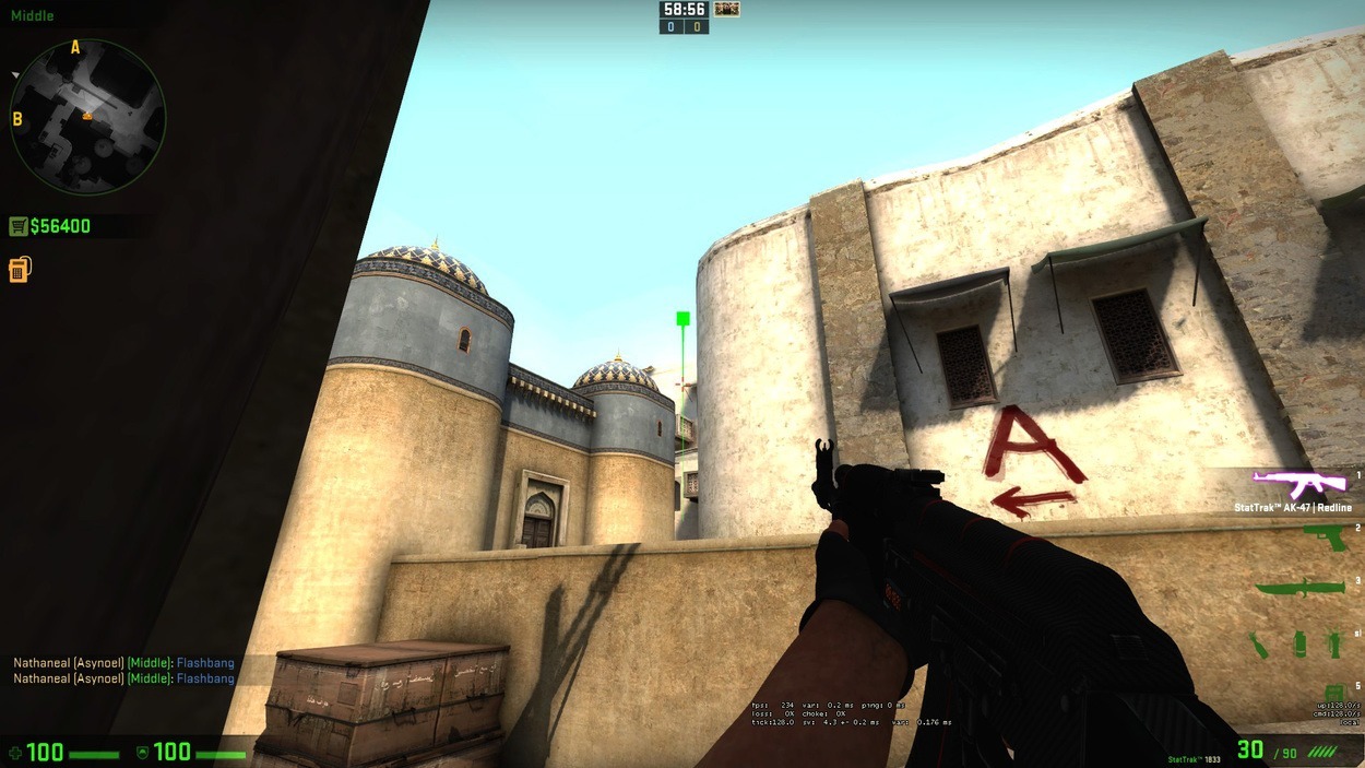 Popflash for Short on de_dust2