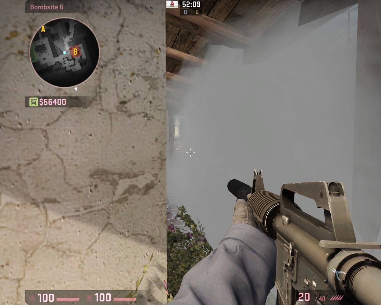 Playing Passive B Bombsite on de_Inferno