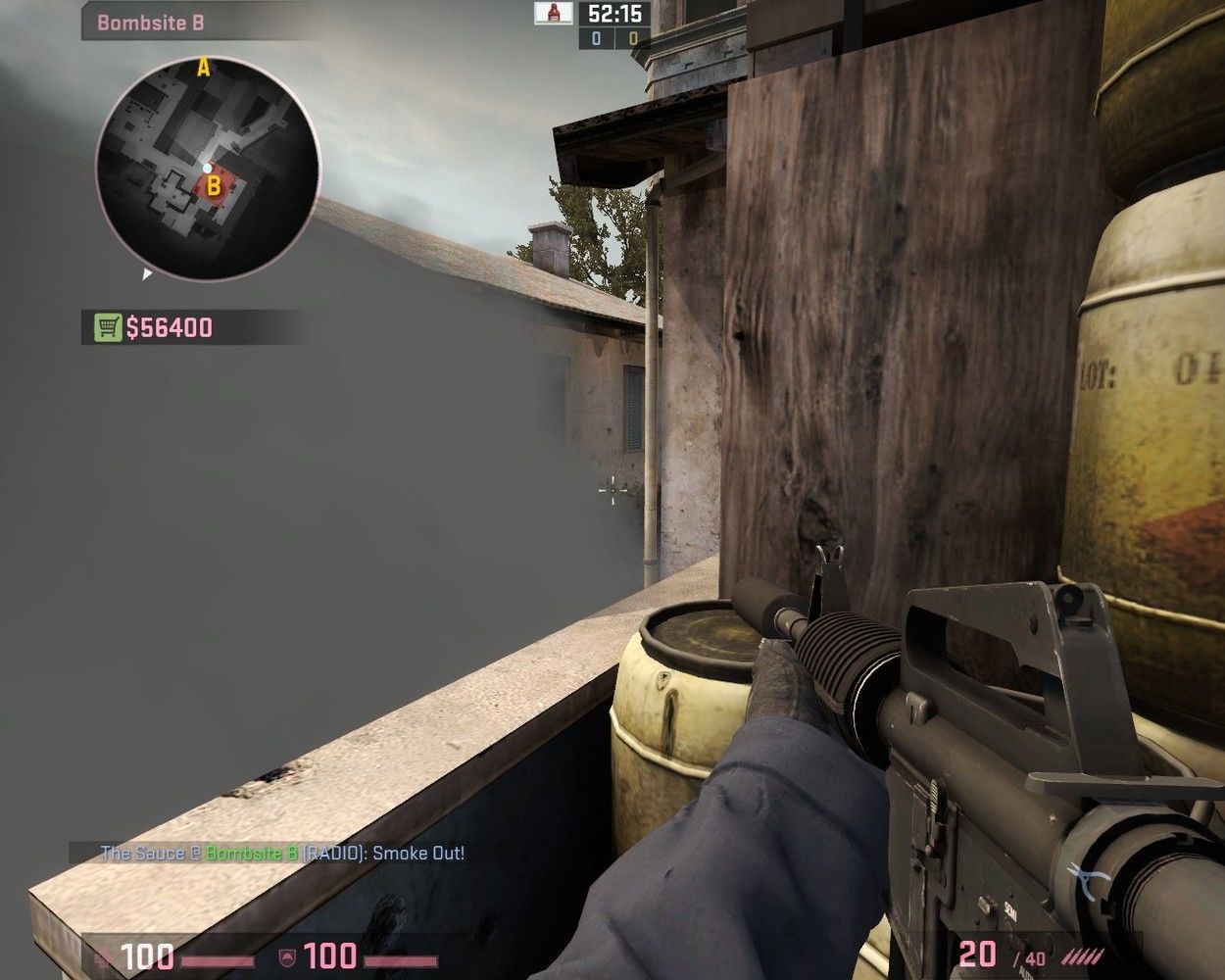 Playing Passive B Bombsite on de_Inferno