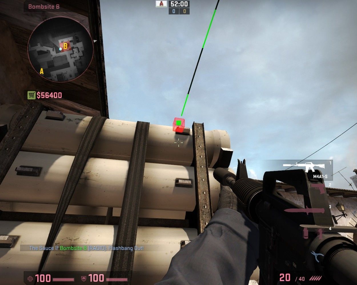 Playing Passive B Bombsite on de_Inferno