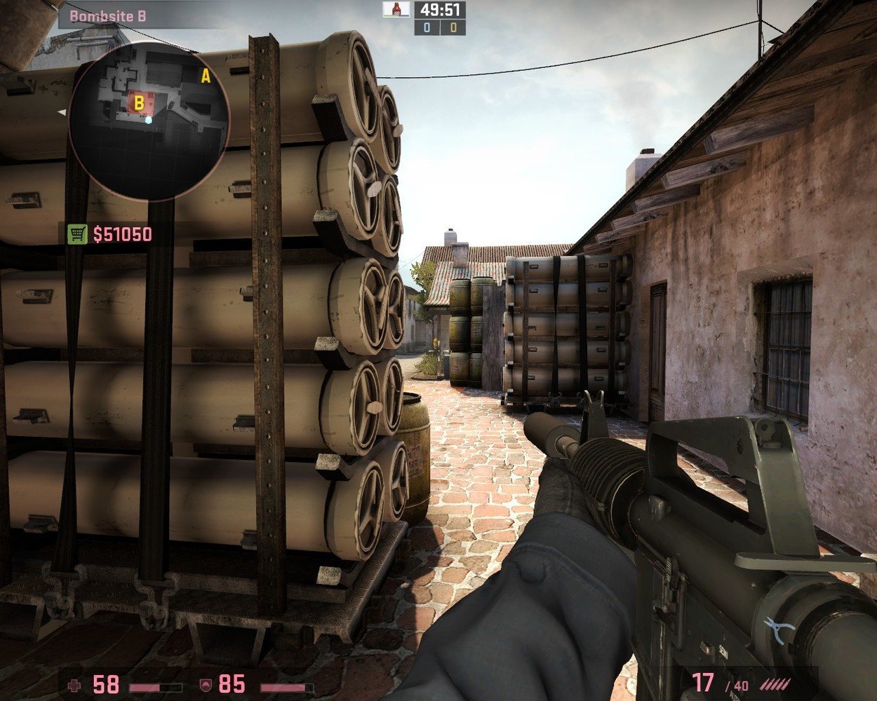 Playing Passive B Bombsite on de_Inferno