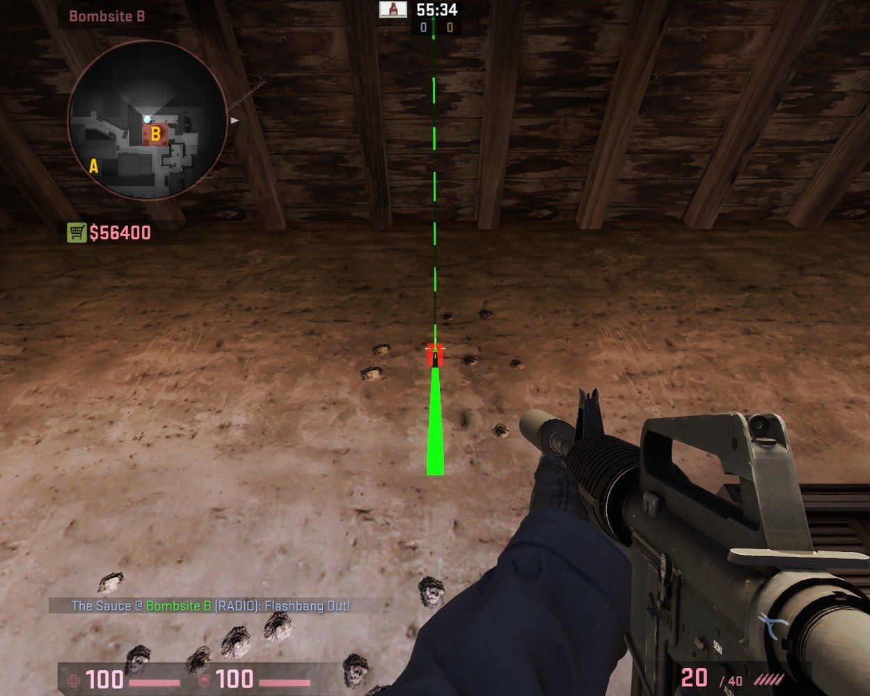 Playing Passive B Bombsite on de_Inferno