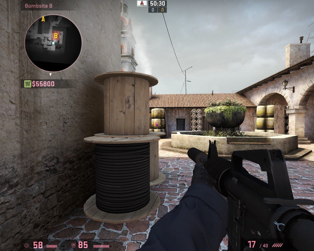 Playing Passive B Bombsite on de_Inferno