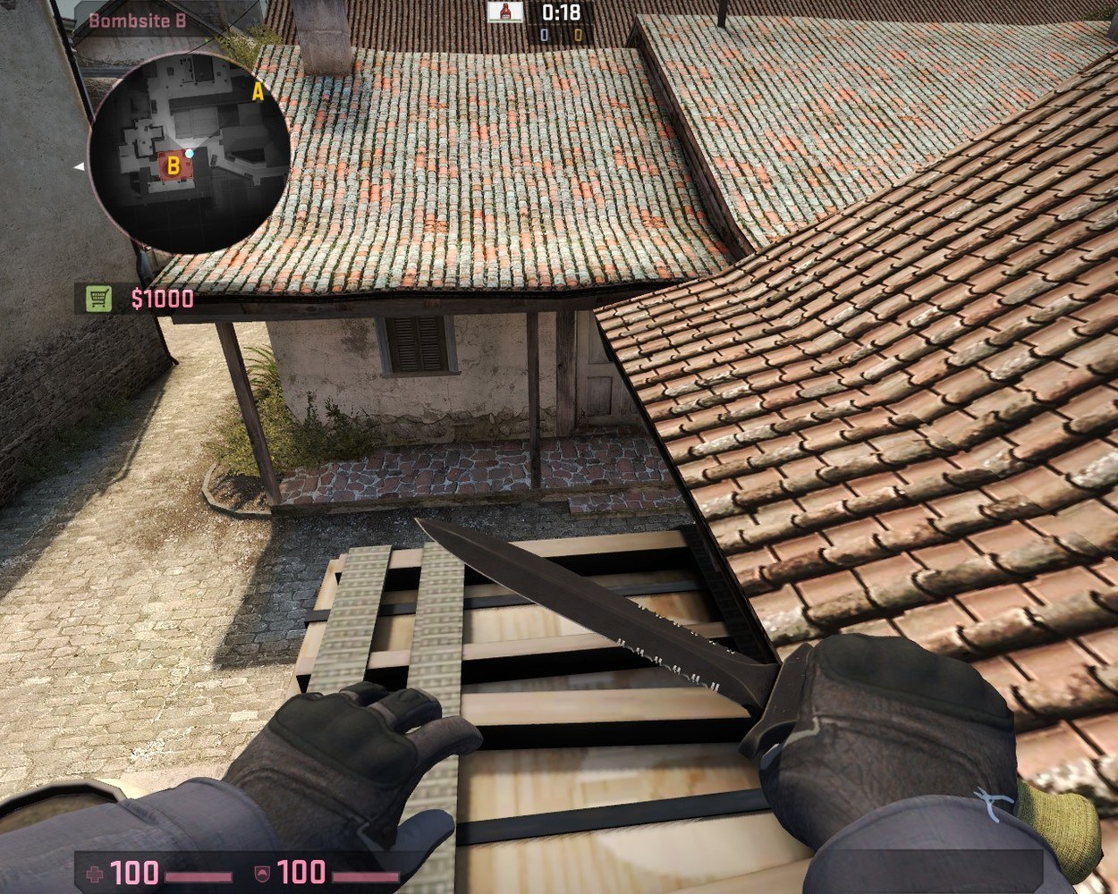Playing Passive B Bombsite on de_Inferno