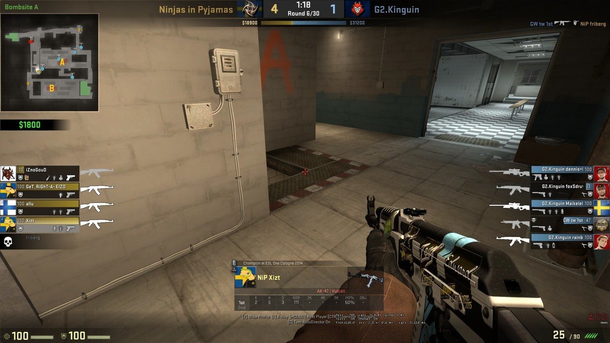 Default Strategies on T-Side: Ninjas in Pyjamas on de_train