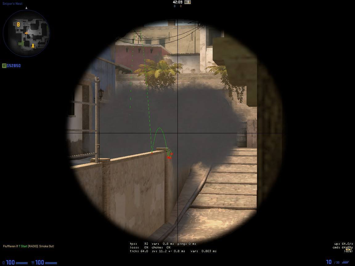 Smokes for Mid on de_mirage