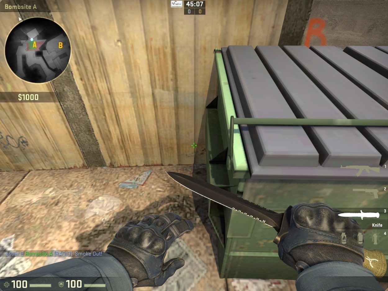 Smoking Bombsite B from A-Site on Overpass (64 and 128 Tick)
