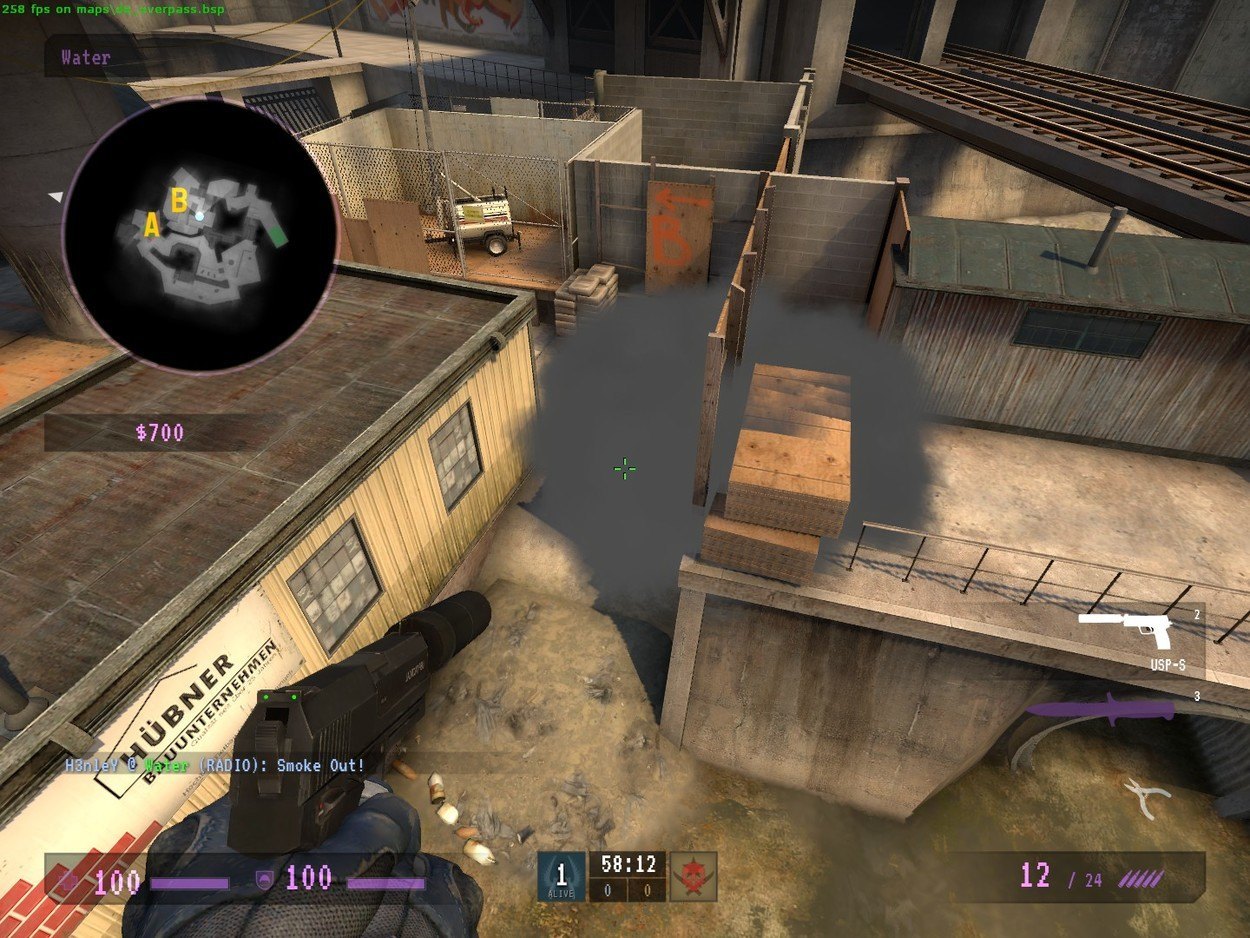 I Can't See: Places to Smoke on de_overpass