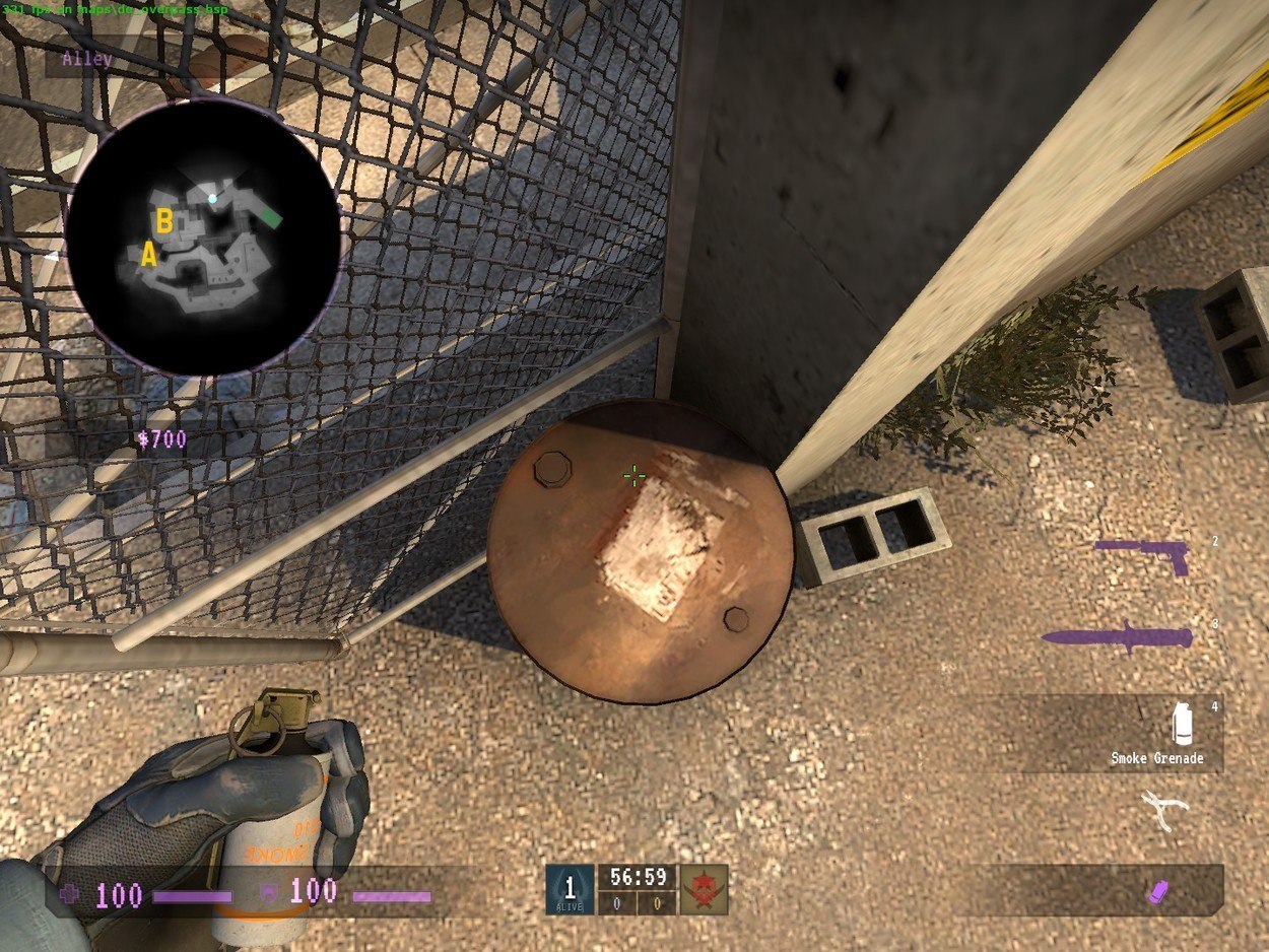 I Can't See: Places to Smoke on de_overpass