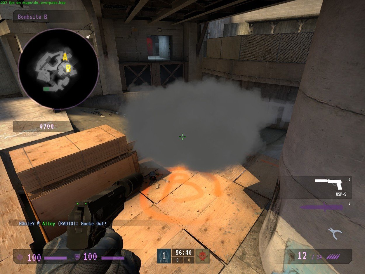 I Can't See: Places to Smoke on de_overpass