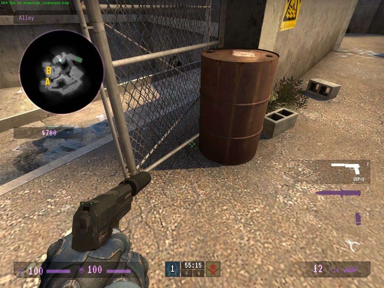 I Can't See: Places to Smoke on de_overpass
