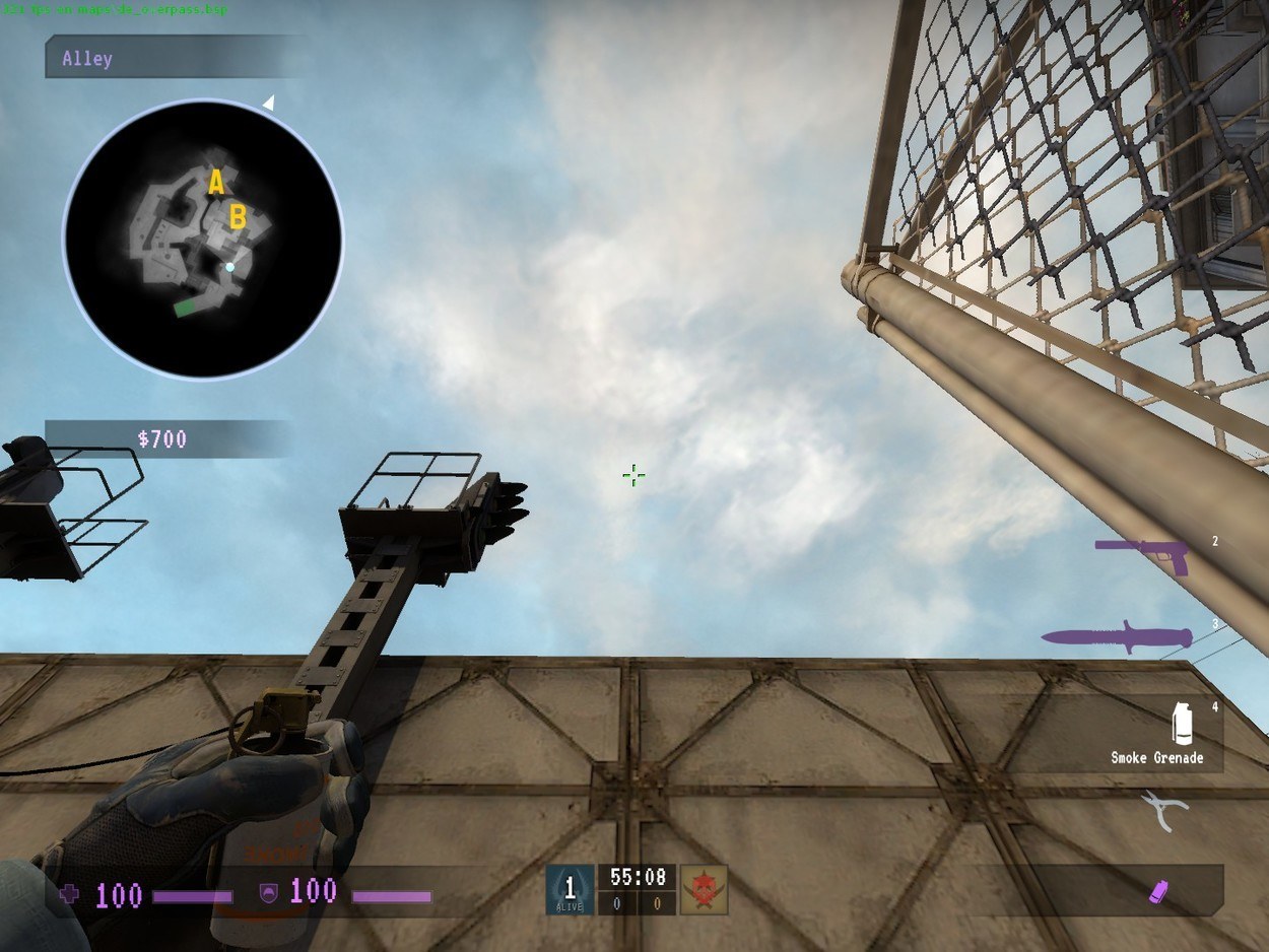 I Can't See: Places to Smoke on de_overpass