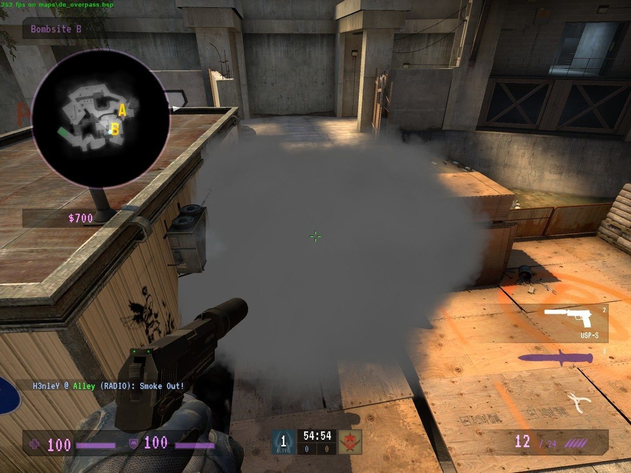I Can't See: Places to Smoke on de_overpass