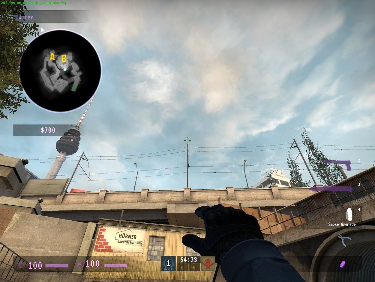 I Can't See: Places to Smoke on de_overpass