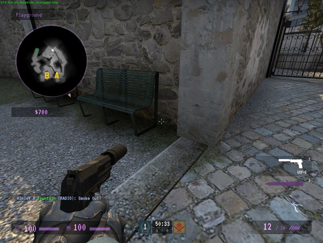 I Can't See: Places to Smoke on de_overpass