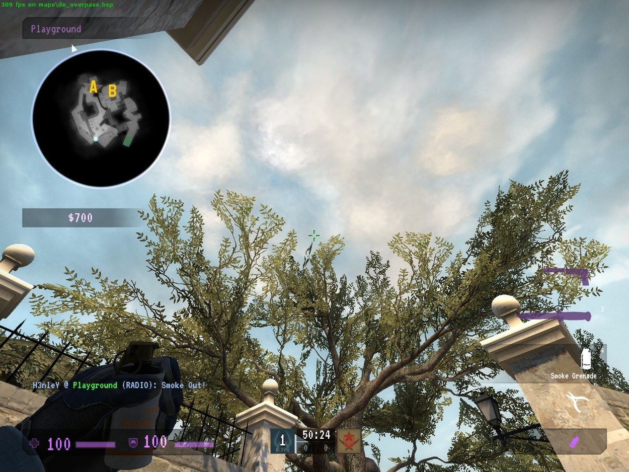 I Can't See: Places to Smoke on de_overpass