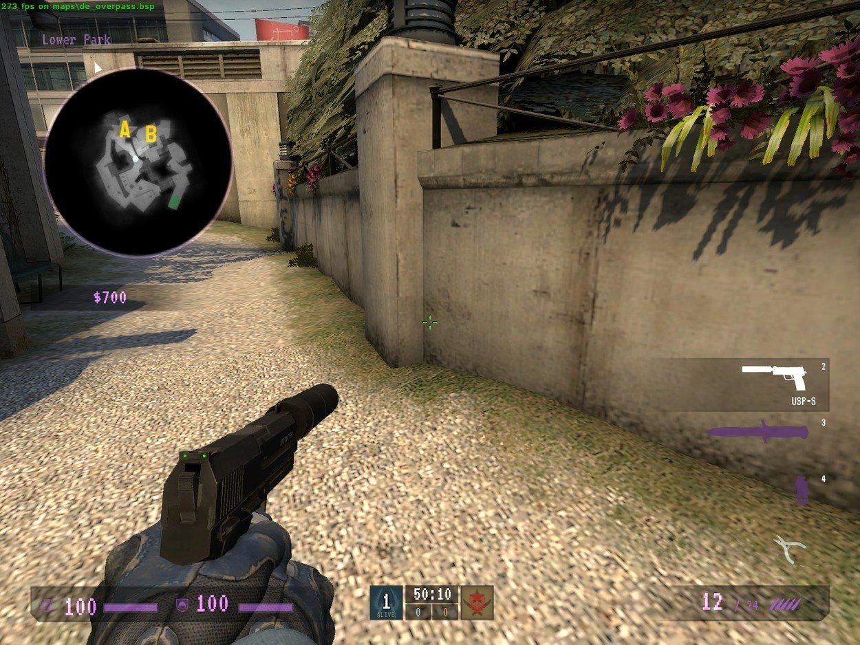 I Can't See: Places to Smoke on de_overpass