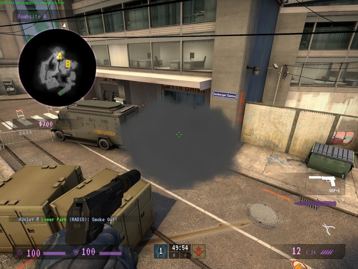 I Can't See: Places to Smoke on de_overpass