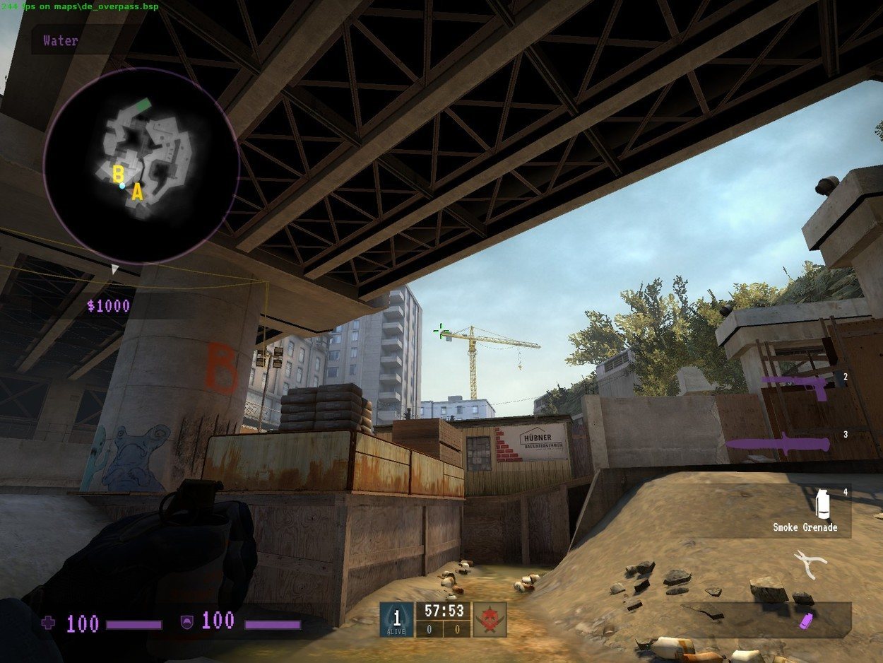 I Can't See: Places to Smoke on de_overpass