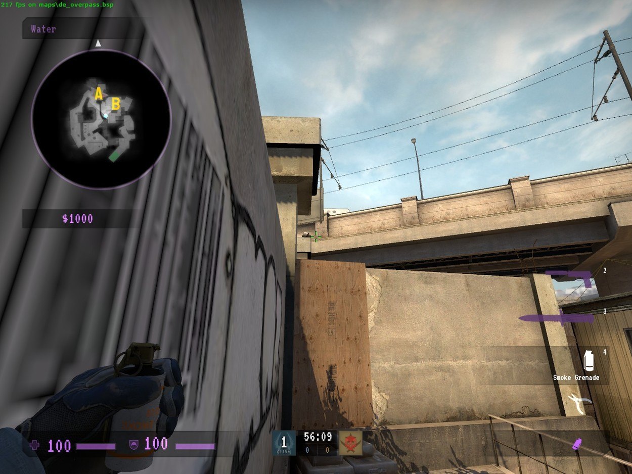 I Can't See: Places to Smoke on de_overpass