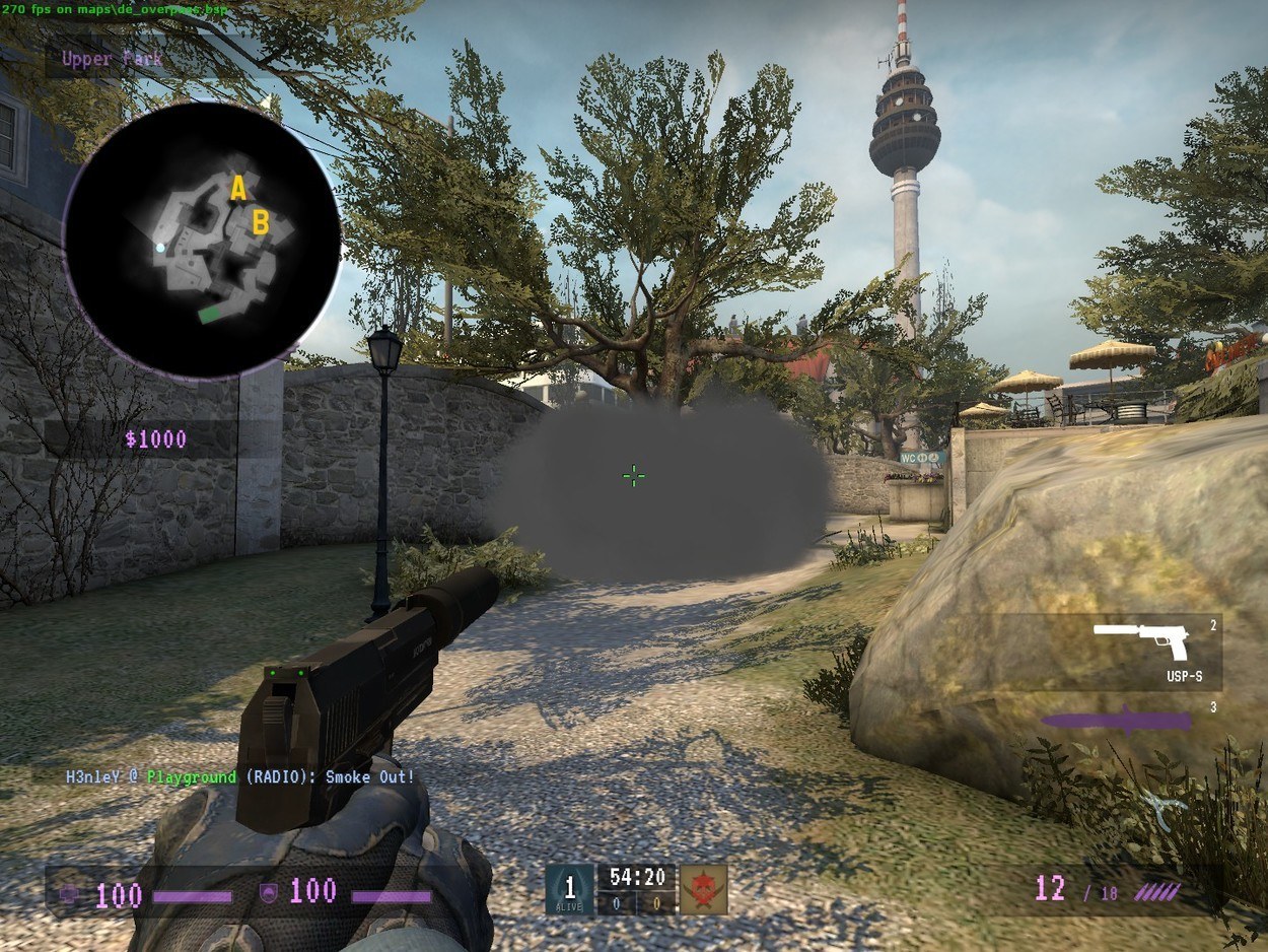 I Can't See: Places to Smoke on de_overpass