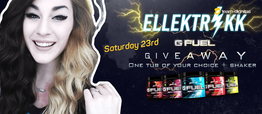 Tune into Ellektrikk's Saturday stream and win GFuel tub + shaker!