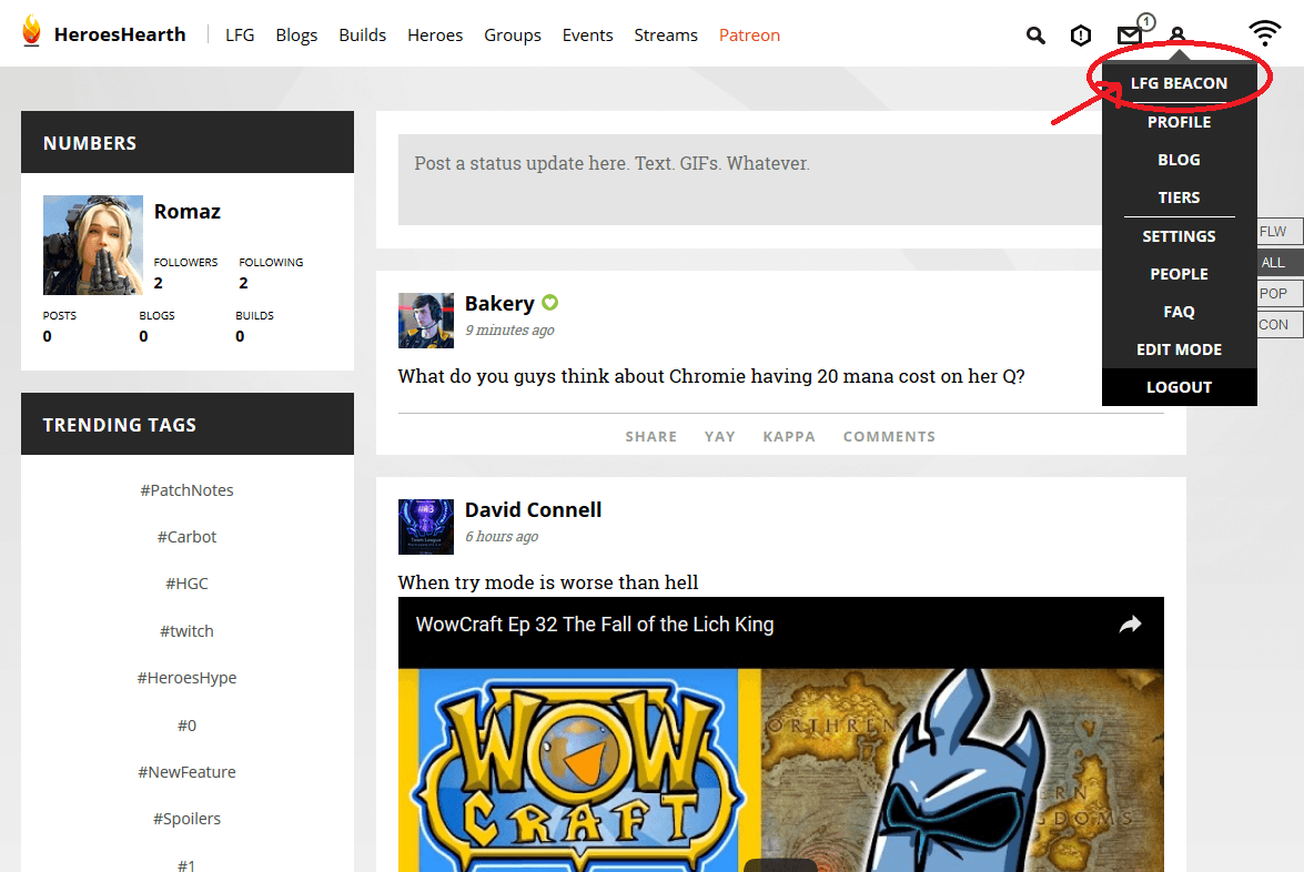 HeroesHearth Looking For Group Tool ft. Bakery