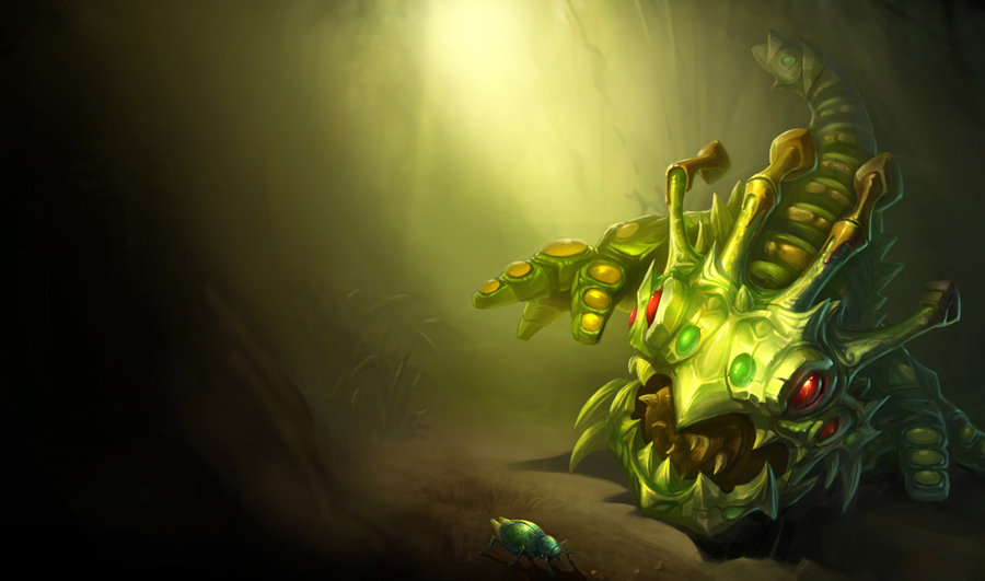 Kog'Maw hunts down a bug, surely soon to consume it.