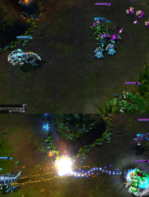 Kogmaw extends and suffers