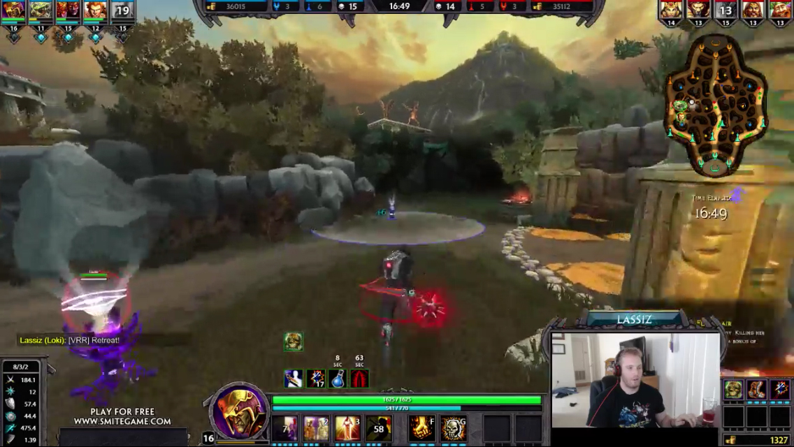 Lassiz puts down a ward near the Gold Fury, ensuring that the enemy team won't take this objective without a fight,