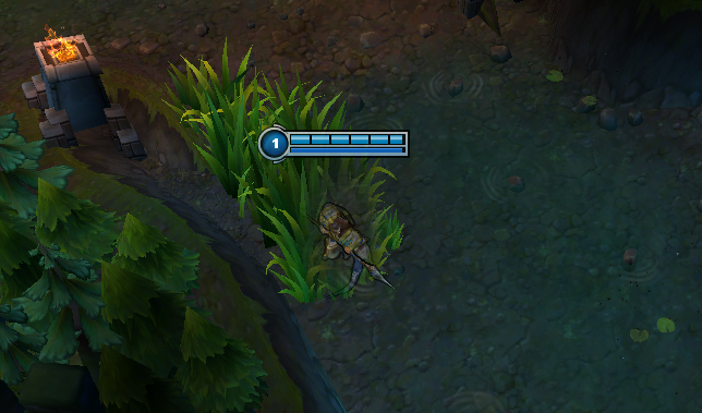 Xin Zhao sitting in top lane river bush