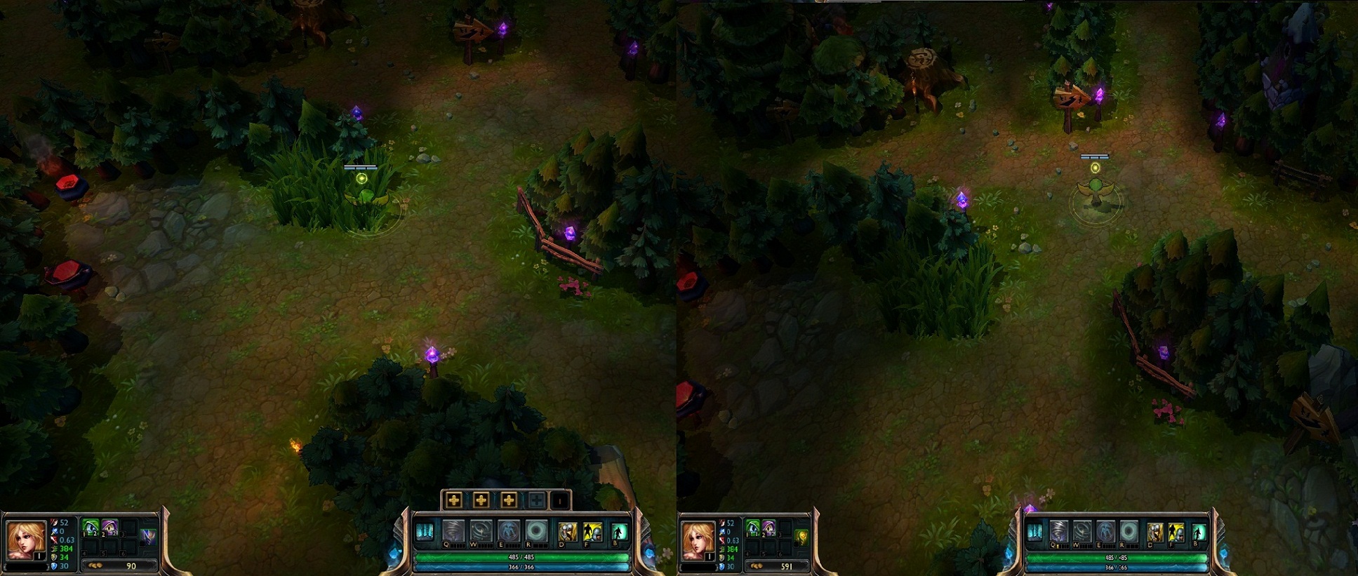 The ward outside the brush also give vision of the surrounding jungle paths.