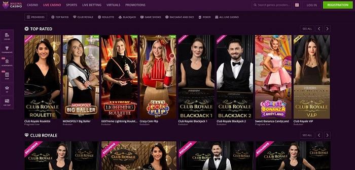 malina live casino