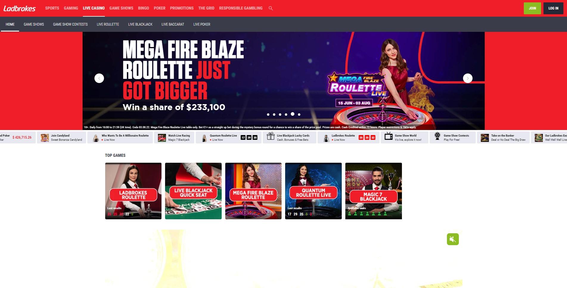 Ladbrokes Livecasino